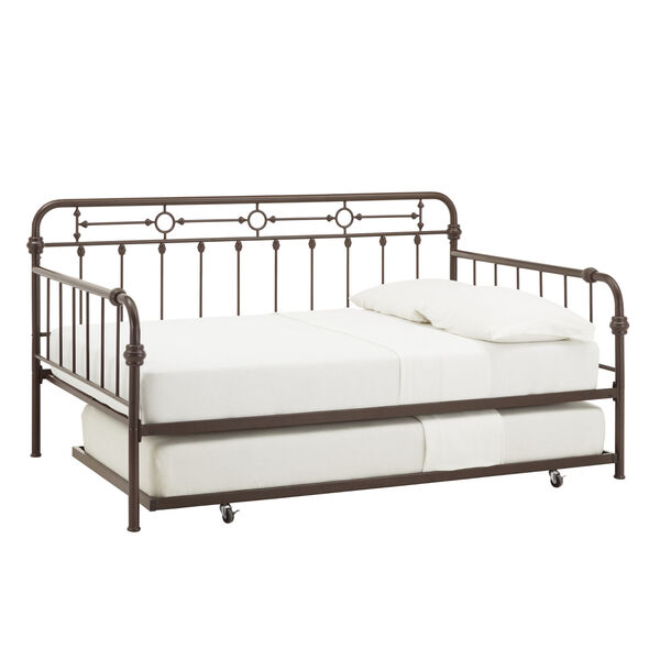 Elliot Antique Dark Bronze Metal Full Daybed with Trundle Bed, image 1